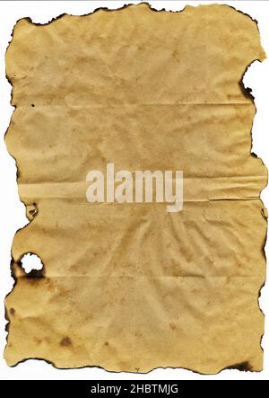 Old paper with burnt edges Stock Photo