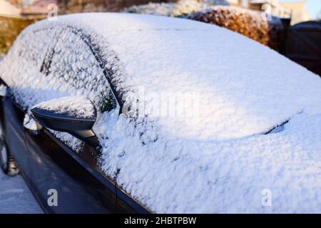 Car covered in snow Stock Photo
