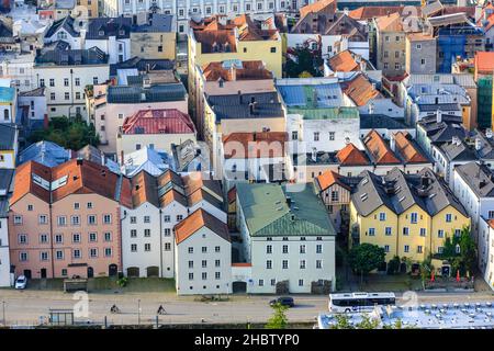 Bavarian City Passau, City view with Donau and Inn River, Germany Stock Photo