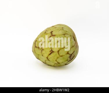 Cherimoya tropical fruit isolated on white Stock Photo