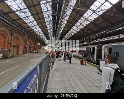 DUBLIN, IRELAND - Jul 04, 2019: The Dublin Connolly train station platform Stock Photo