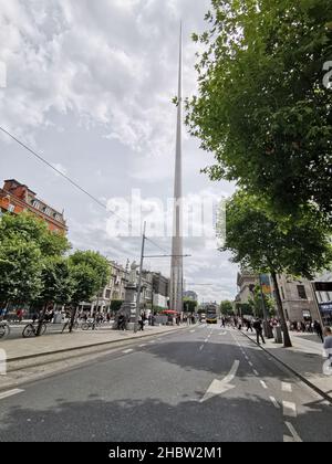 DUBLIN, IRELAND - Jul 04, 2019: The Spire of Dublin in Ireland Stock Photo