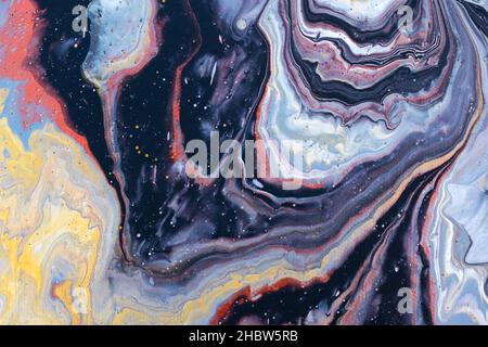 Fluid art painting. Abstract decorative marble texture. Stock Photo