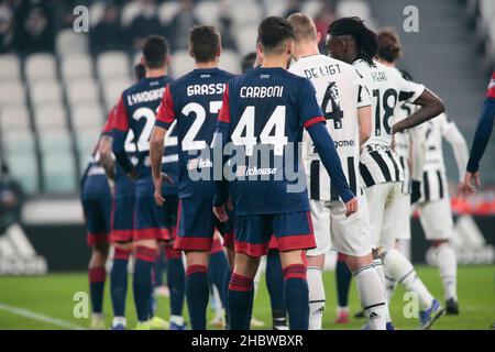 Turin, Italy - December 21, 2021, during the Italian championship Serie A football match between Juventus FC and Cagliari Calcio on December 21, 2021 at Allianz stadium in Turin, Italy - Photo: Nderim Kaceli/DPPI/LiveMedia Stock Photo