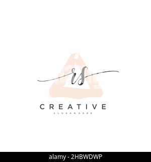 RS Initial handwriting minimalist geometric logo template vector art, Logo for business beauty, fashion, and other art Stock Vector