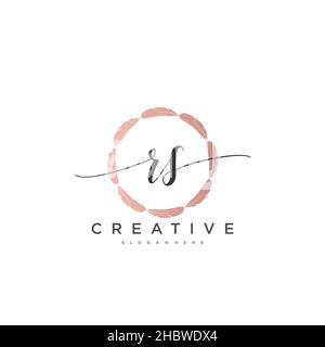 RS Initial handwriting minimalist geometric logo template vector art, Logo for business beauty, fashion, and other art Stock Vector