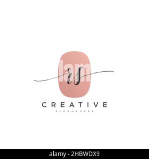 RS Initial handwriting minimalist geometric logo template vector art, Logo for business beauty, fashion, and other art Stock Vector