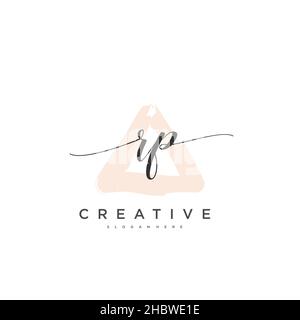 RP Initial handwriting minimalist geometric logo template vector art, Logo for business beauty, fashion, and other art Stock Vector