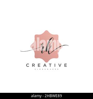 RK Initial handwriting minimalist geometric logo template vector art, Logo for business beauty, fashion, and other art Stock Vector