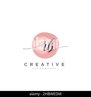 RB Initial handwriting minimalist geometric logo template vector art, Logo for business beauty, fashion, and other art Stock Vector