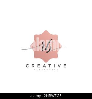 RB Initial handwriting minimalist geometric logo template vector art, Logo for business beauty, fashion, and other art Stock Vector