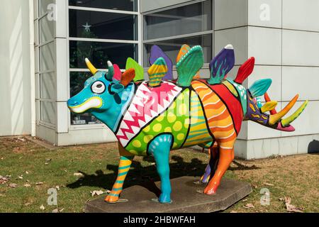 Dinosaur Cow Art at the Council Offices, Shepparton, Victoria, Australia Stock Photo