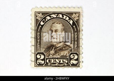 Canada 2cent postage stamp of King Edward VII Stock Photo
