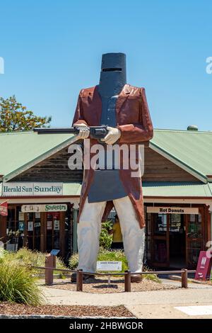 Statue of Ned Kelly, Glenrowan, Victoria, Australia Stock Photo