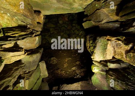 Caithness, Ousdale Broch interior chamber Stock Photo