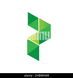 P logo. letter based prism design Stock Vector