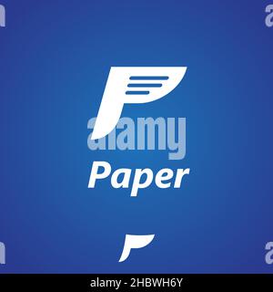Paper Page vector P letter based symbol. Stock Vector