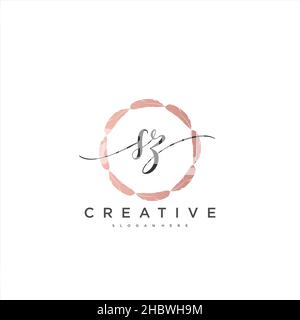 SZ Initial handwriting minimalist geometric logo template vector art, Logo for business beauty, fashion, and other art Stock Vector