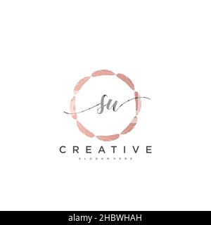 SW Initial handwriting minimalist geometric logo template vector art, Logo for business beauty, fashion, and other art Stock Vector
