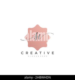 SV Initial handwriting minimalist geometric logo template vector art, Logo for business beauty, fashion, and other art Stock Vector
