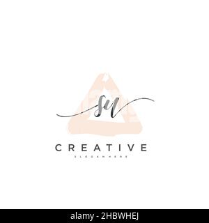 SU Initial handwriting minimalist geometric logo template vector art, Logo for business beauty, fashion, and other art Stock Vector