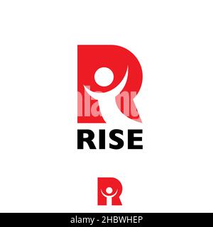 R letter RISE letter based symbol vector design template for commercial use Stock Vector