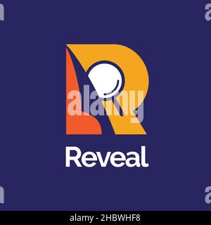 R logo letter based reveal, revelation word Stock Vector