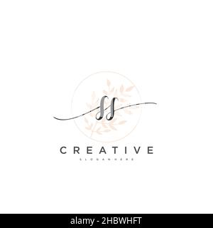 SS Initial handwriting minimalist geometric logo template vector art, Logo for business beauty, fashion, and other art Stock Vector