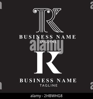 RK or KR monogram logo set. letter based. Stock Vector