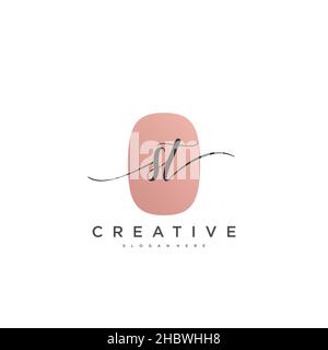 ST Initial handwriting minimalist geometric logo template vector art, Logo for business beauty, fashion, and other art Stock Vector
