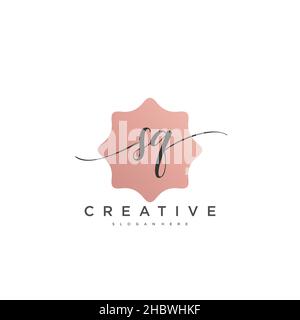 SQ Initial handwriting minimalist geometric logo template vector art, Logo for business beauty, fashion, and other art Stock Vector