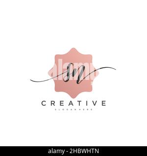 SN Initial handwriting minimalist geometric logo template vector art, Logo for business beauty, fashion, and other art Stock Vector