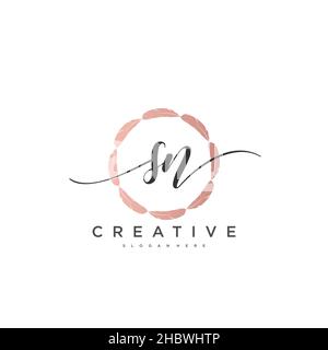 SN Initial handwriting minimalist geometric logo template vector art, Logo for business beauty, fashion, and other art Stock Vector