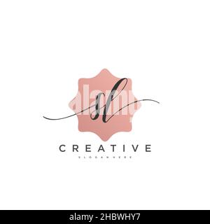 SL Initial handwriting minimalist geometric logo template vector art, Logo for business beauty, fashion, and other art Stock Vector