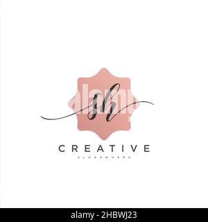 SH Initial handwriting minimalist geometric logo template vector art, Logo for business beauty, fashion, and other art Stock Vector