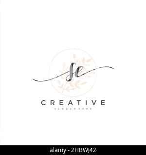 SE Initial handwriting minimalist geometric logo template vector art, Logo for business beauty, fashion, and other art Stock Vector