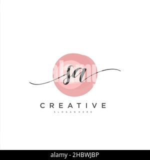 SA Initial handwriting minimalist geometric logo template vector art, Logo for business beauty, fashion, and other art Stock Vector