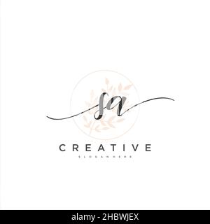 SA Initial handwriting minimalist geometric logo template vector art, Logo for business beauty, fashion, and other art Stock Vector