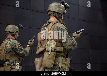 U.S. Marine Corps Sgt. Jim Steele, a close-quarters battle instructor ...