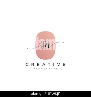 SW Initial handwriting minimalist geometric logo template vector art, Logo for business beauty, fashion, and other art Stock Vector