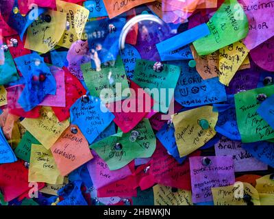 New Year's Eve Wishing Wall at Times Square in New York City on December 12, 2021. Stock Photo