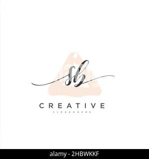 SB Initial handwriting minimalist geometric logo template vector art, Logo for business beauty, fashion, and other art Stock Vector