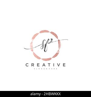 SP Initial handwriting minimalist geometric logo template vector art, Logo for business beauty, fashion, and other art Stock Vector