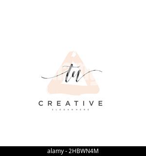 TU Initial handwriting minimalist geometric logo template vector art, Logo for business beauty, fashion, and other art Stock Vector