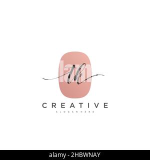 TK Initial handwriting minimalist geometric logo template vector art, Logo for business beauty, fashion, and other art Stock Vector