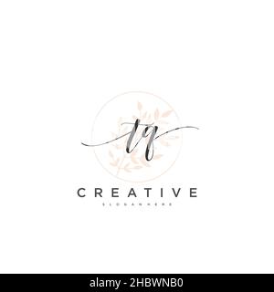TQ Initial handwriting minimalist geometric logo template vector art, Logo for business beauty, fashion, and other art Stock Vector