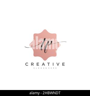TP Initial handwriting minimalist geometric logo template vector art, Logo for business beauty, fashion, and other art Stock Vector