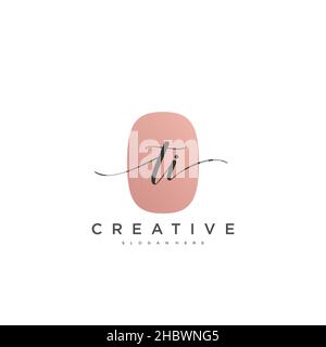 TI Initial handwriting minimalist geometric logo template vector art, Logo for business beauty, fashion, and other art Stock Vector