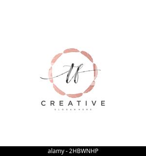 TF Initial handwriting minimalist geometric logo template vector art, Logo for business beauty, fashion, and other art Stock Vector