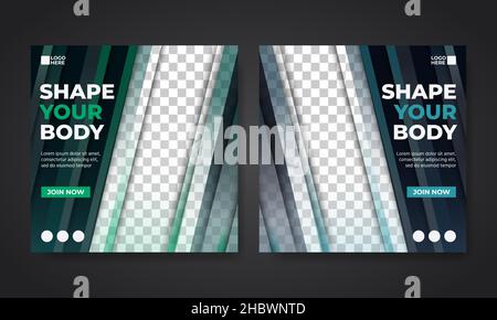 Flyer or social media post template sport themed Stock Vector